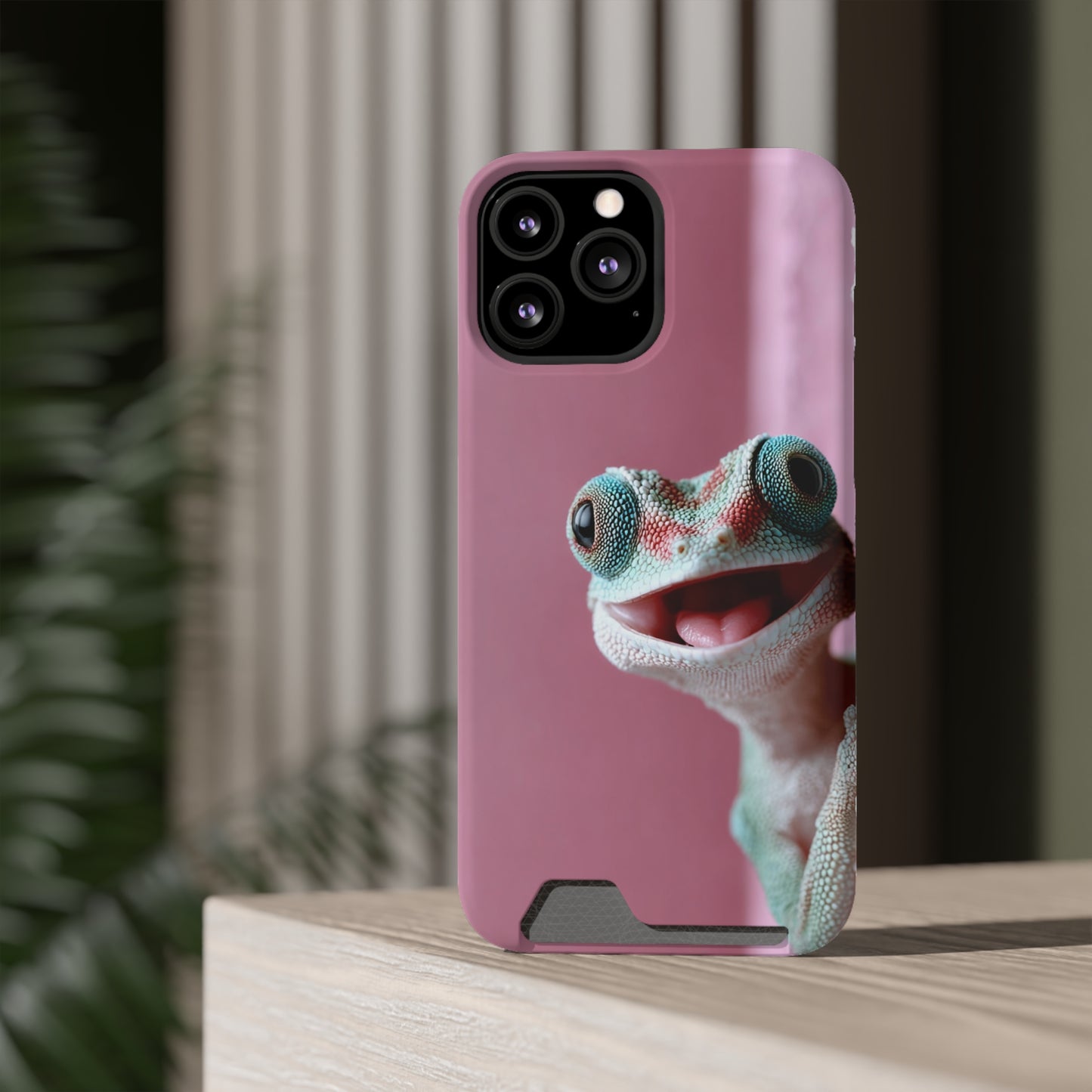 Whimsical Phone Case with Card Holder - Cute Gecko Design, Fun Gift for Kids, Stylish Accessory for Everyday Use, Perfect for [...]