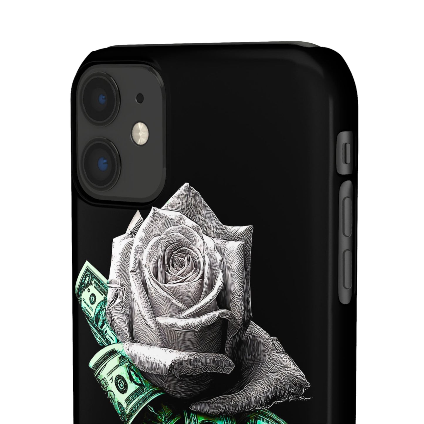 Stylish Rose & Money Snap Case - Floral Phone Protection, Trendy Gift for Him/Her, Birthday Present, Accessories for Teens