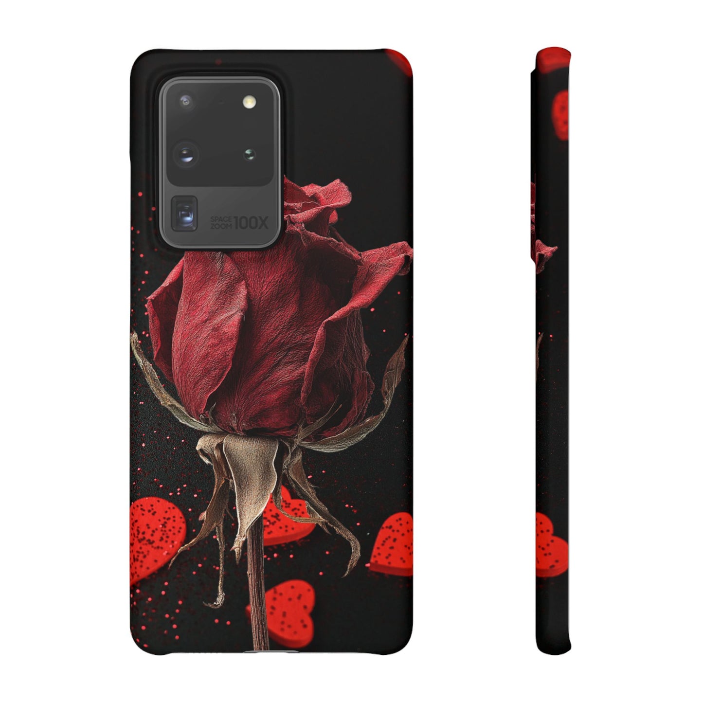 Romantic Rose Snap Case, Floral Phone Cover, Valentines Day Gift, Trendy Mobile Accessory, Heart Design Case, Elegant Phone Protector