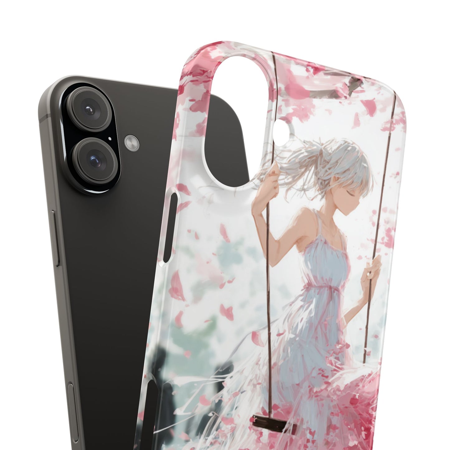 Elegant Floral Snap Cases for iPhone, Personalized Phone Covers, Cute Spring Gifts, Anime Aesthetic Accessories, Flower-themed Cell [...]