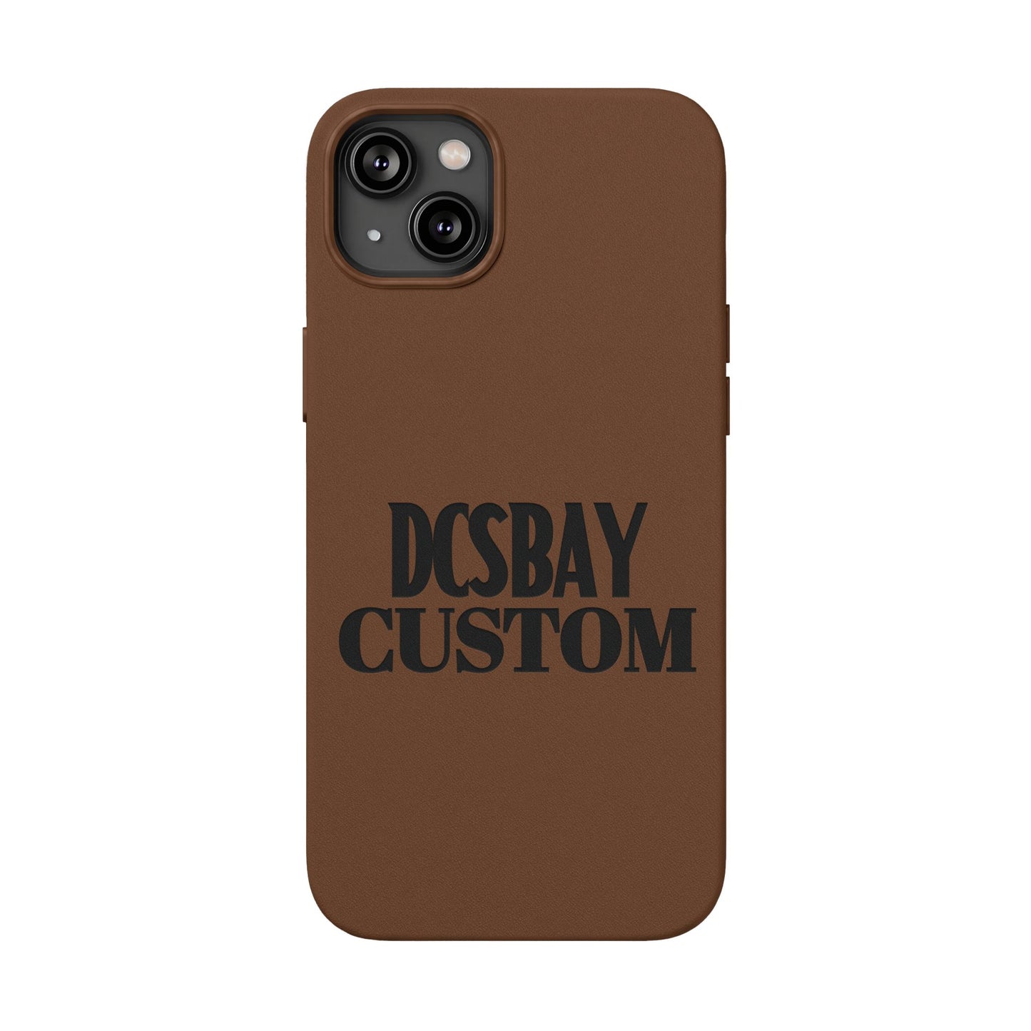 Engraved PU Leather Phone Case — Minimal Bear Silhouette
