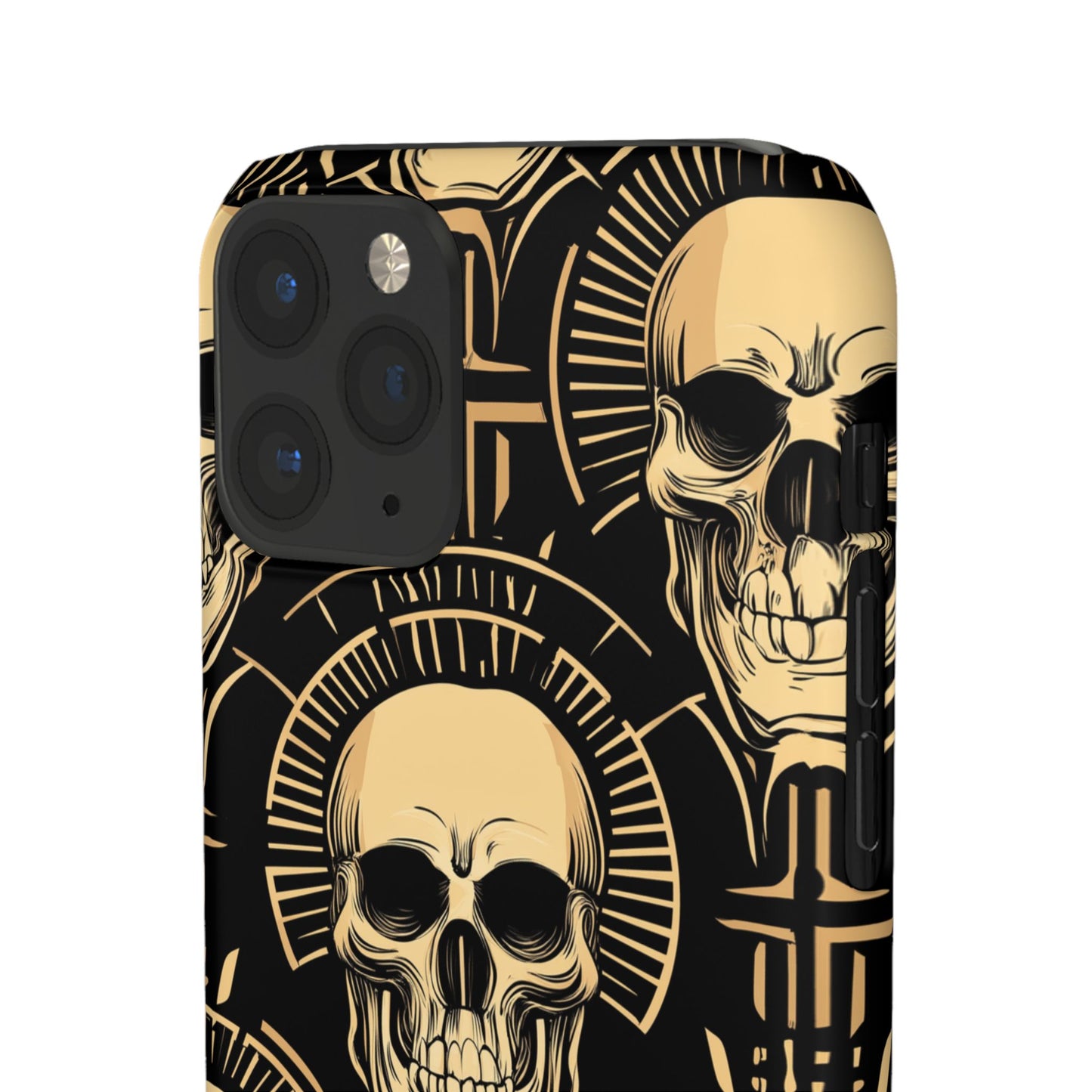 Skull Print Snap Case, Edgy Phone Cover for Goth Lovers, Protective Shell for Halloween, Unique Gift for Him or Her