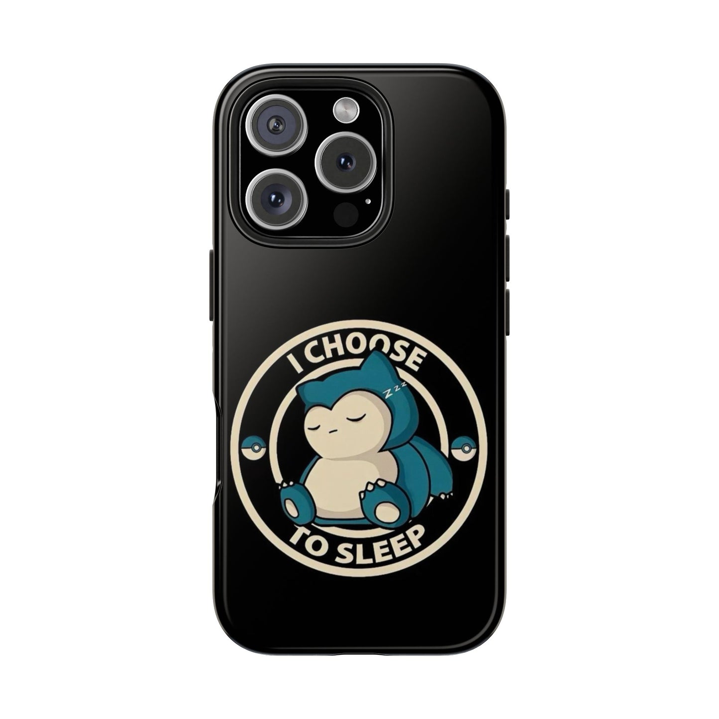 I Chose to Sleep Cat iPhone 17 Tough Phone Case | Vintage Black