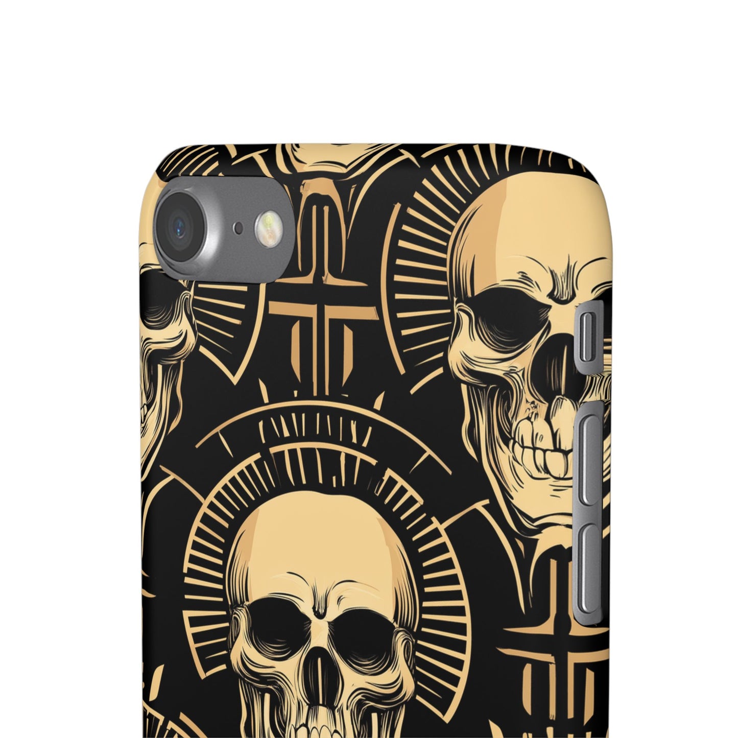 Skull Print Snap Case, Edgy Phone Cover for Goth Lovers, Protective Shell for Halloween, Unique Gift for Him or Her