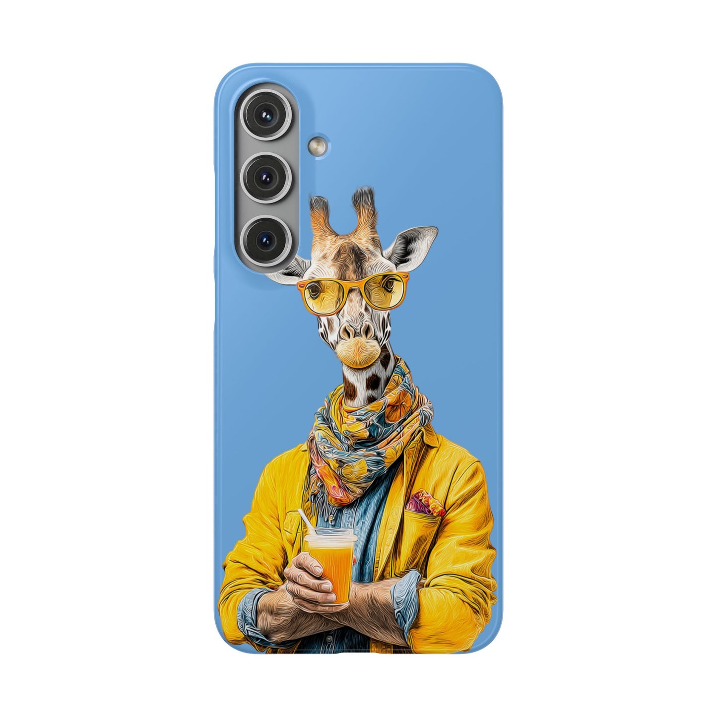 Giraffe Blue Snap Case Phone Cover for Animal Lover Iphone and Samsung models