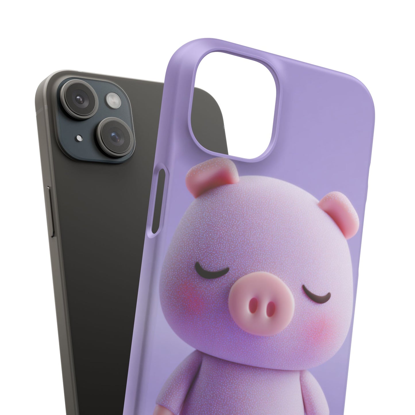 Cute Pig Snap Case for iPhone, Animal Lovers Phone Cover, Kawaii Aesthetic Accessory, Birthday Gift, Unique Phone Protection