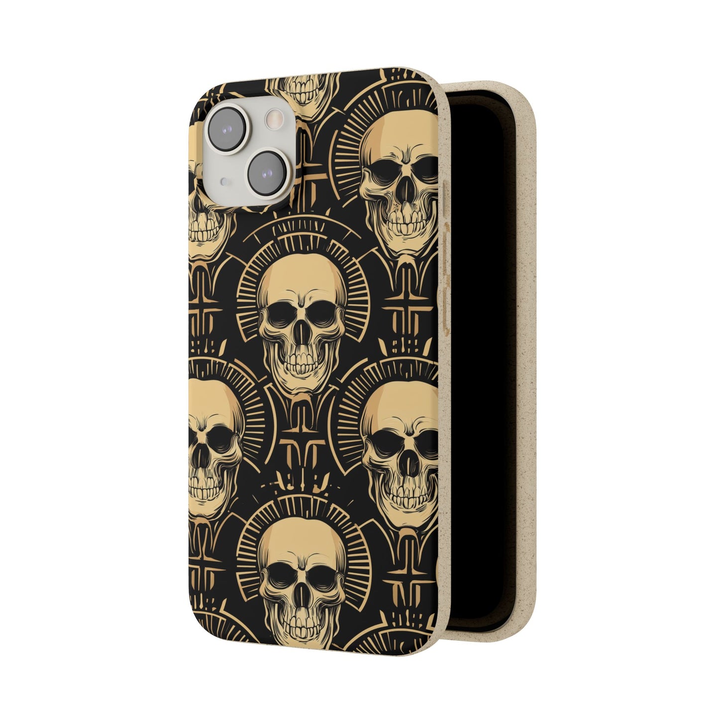 Skull Biodegradable Phone Case, Eco-Friendly iPhone Cover, Sustainable Gift, Cool Skull Design, Skull Art Accessories, Halloween Decor
