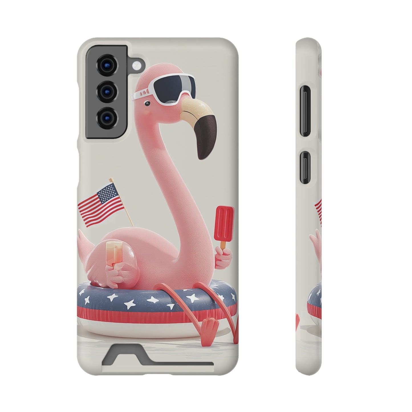 Summer Vibes Phone Case with Card Holder, Cute Flamingo Design, Tropical Cell Phone Accessory, Beach Lover Gift, Fun Summer Accessory, [...]