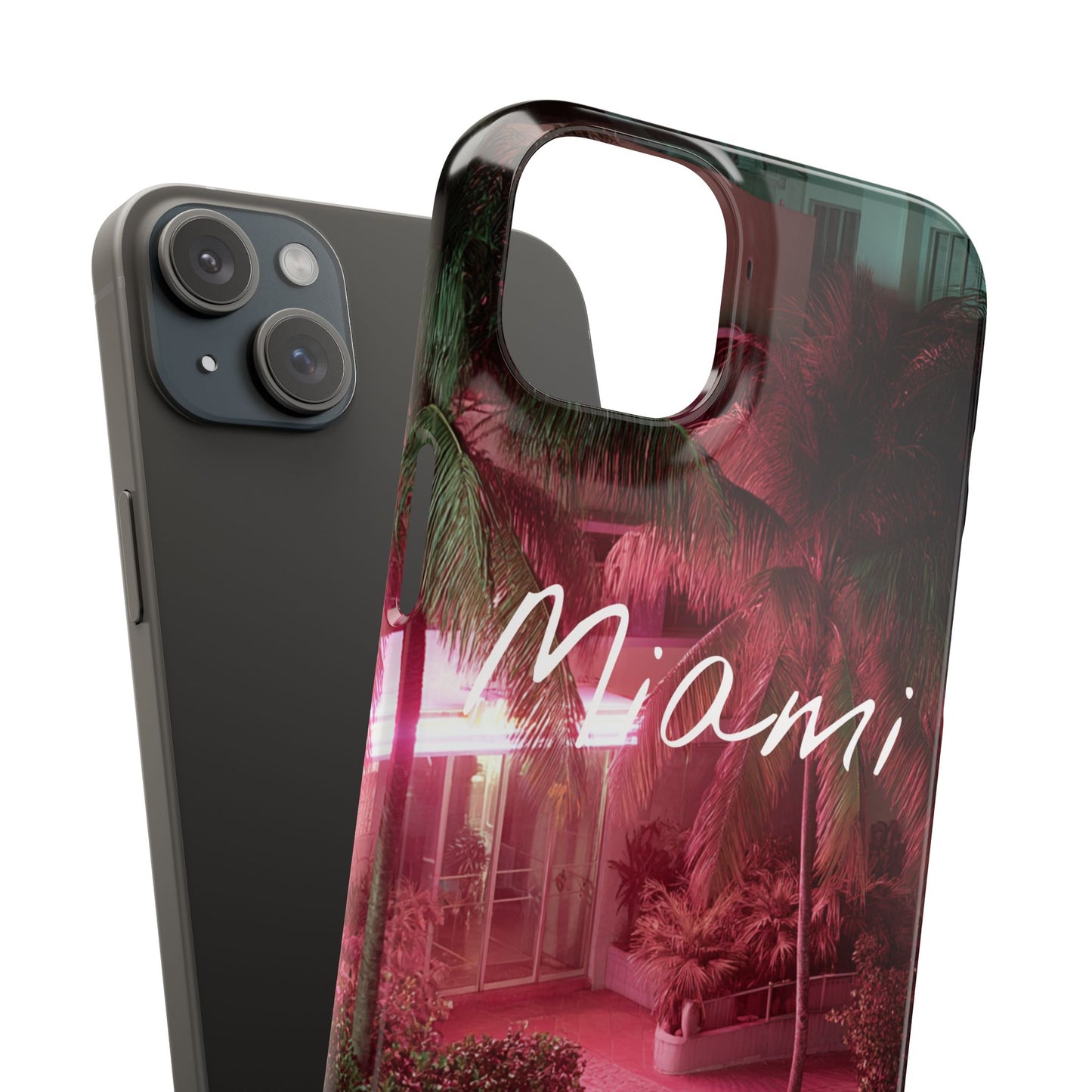 Miami Vibes Snap Case, Tropical Phone Cover, Summer Accessory, Gift for Travel Lovers, Neon Aesthetic, Beach-themed Tech