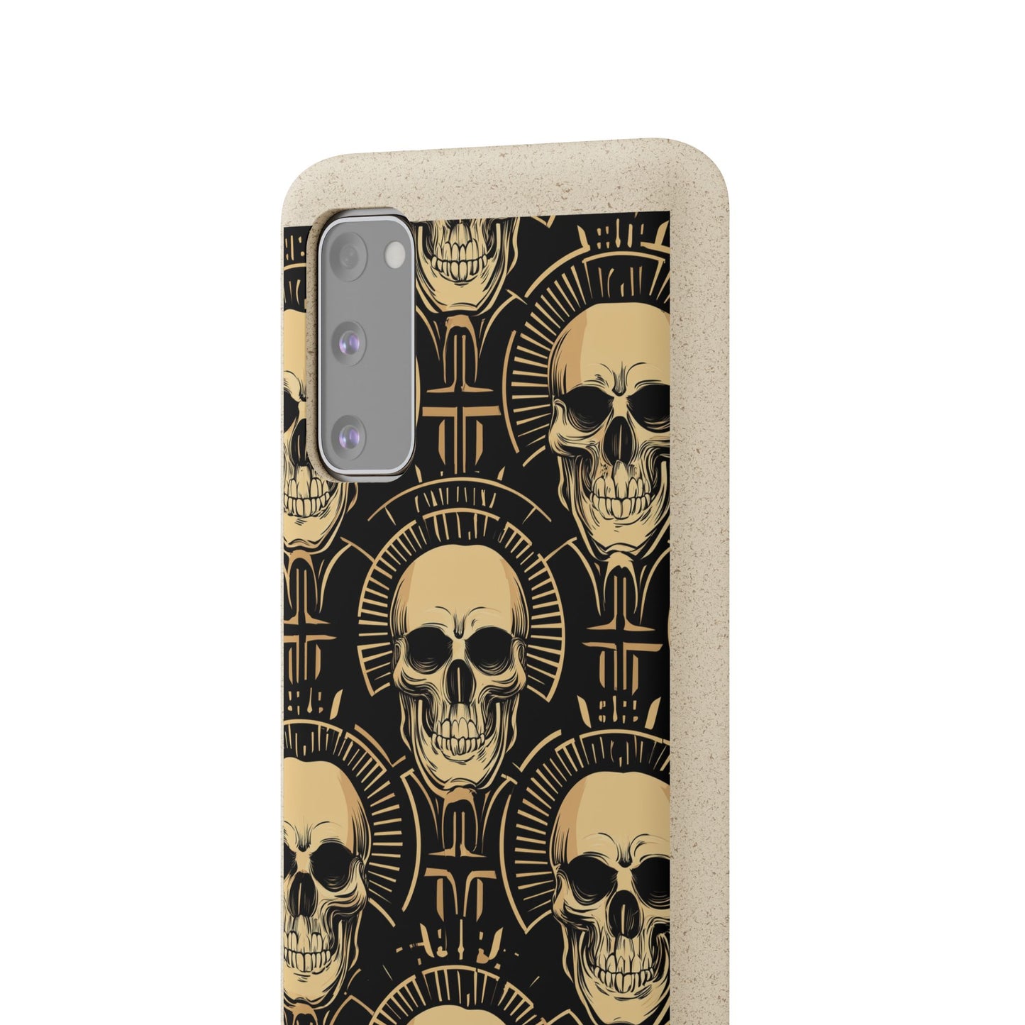 Skull Biodegradable Phone Case, Eco-Friendly iPhone Cover, Sustainable Gift, Cool Skull Design, Skull Art Accessories, Halloween Decor