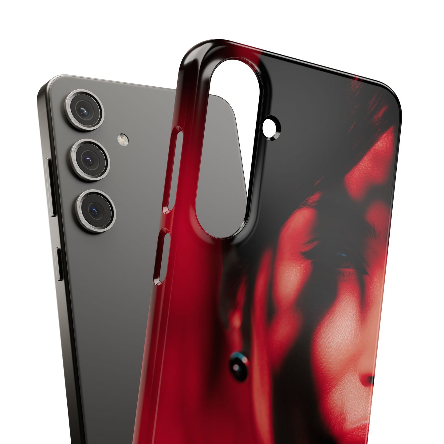 Stylish Snap Cases for Phone, Artistic Phone Cover, Unique Gifts, Red Aesthetic Case, Trendy Accessory, Vibrant Protection