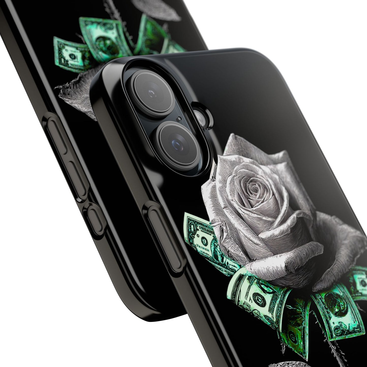 Stylish Rose & Money Snap Case - Floral Phone Protection, Trendy Gift for Him/Her, Birthday Present, Accessories for Teens