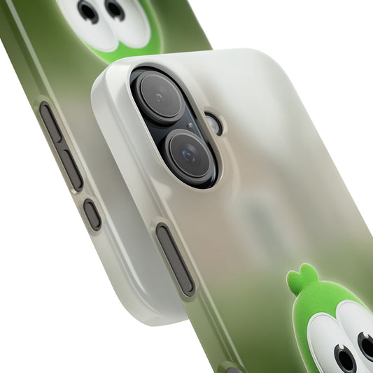 Cute Green Creature Phone Case, Snap Cases, Green Monster Phone Cover, Fun Phone Accessory, Playful Gift for Kids