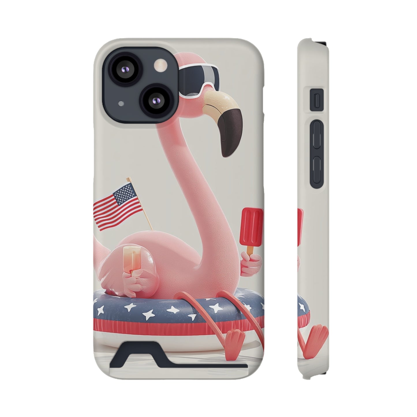 Summer Vibes Phone Case with Card Holder, Cute Flamingo Design, Tropical Cell Phone Accessory, Beach Lover Gift, Fun Summer Accessory, [...]