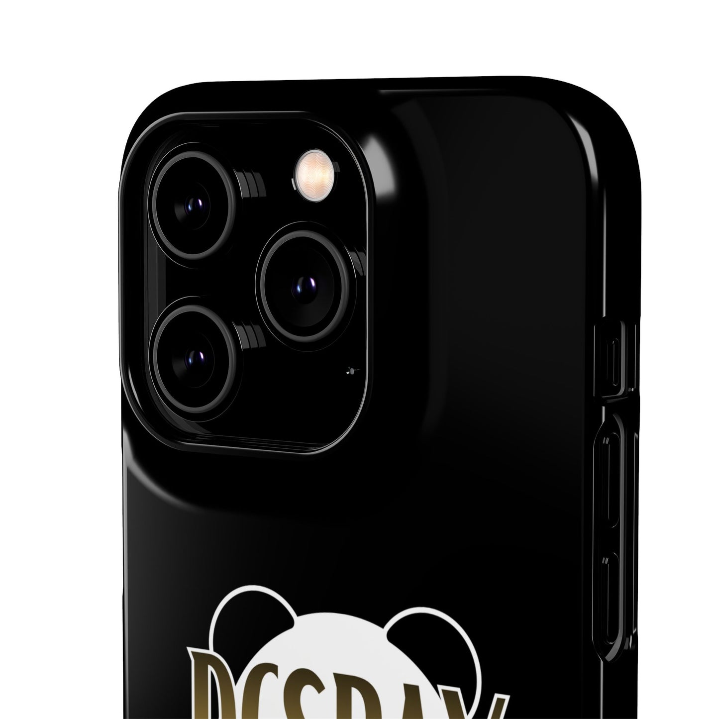 Phone Case — Glossy Black Custom "DCSBAY CUSTOM" Logo Snap Case