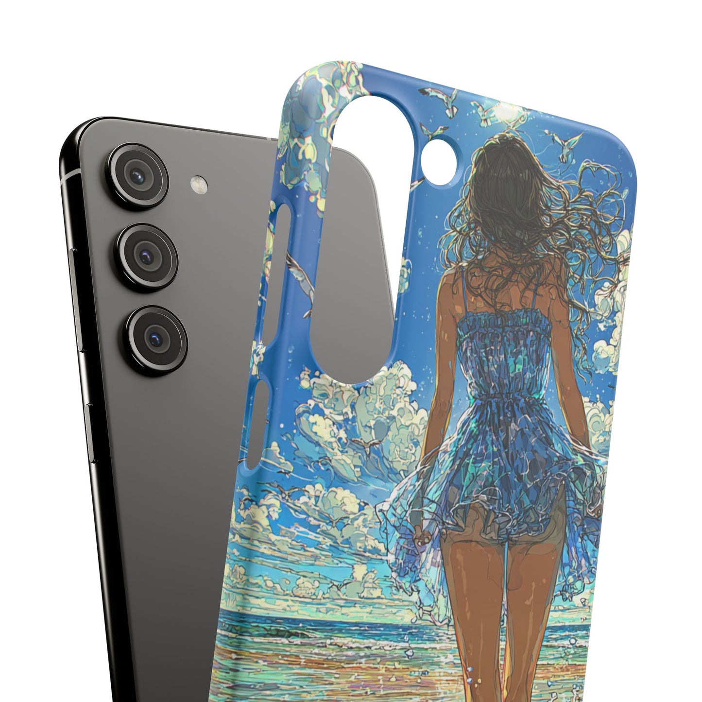 Summer Breeze Snap Case, Ocean Art Phone Cover, Beach Vibes Cell Case, Gift for Her, Custom Phone Accessory
