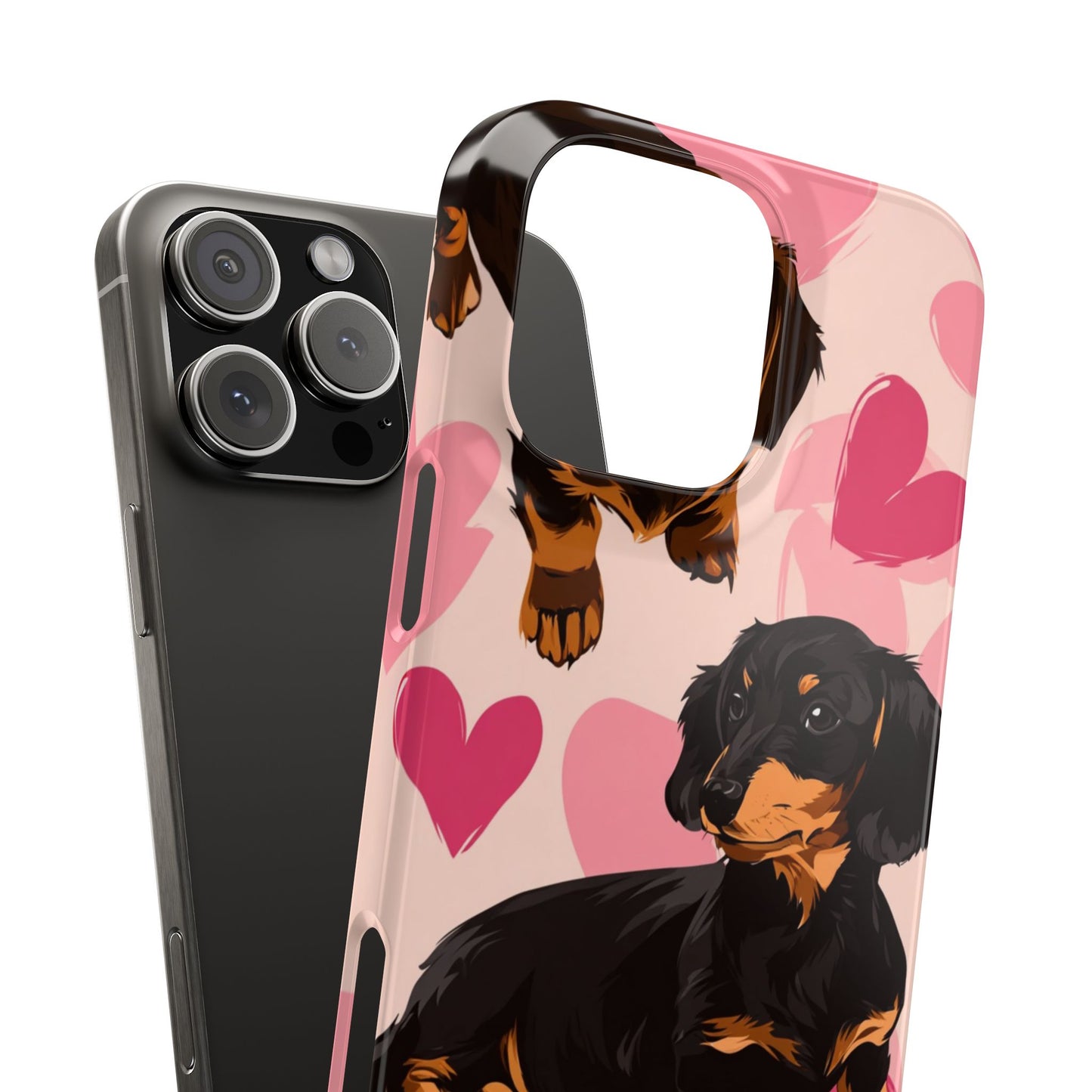Pink Dachshund Love Phone Case for Iphone and Samsung Customistion and Free Shipping Avvialable