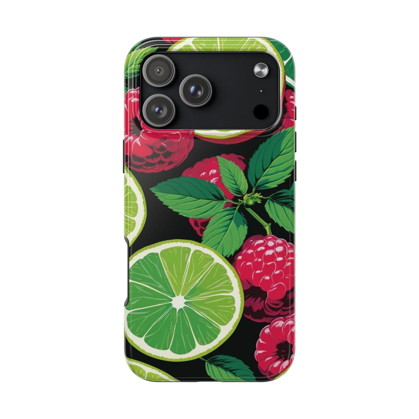 Raspberry Lime Spring iPhone 17 Tough Phone Case — Vibrant Floral Smartphone Protection