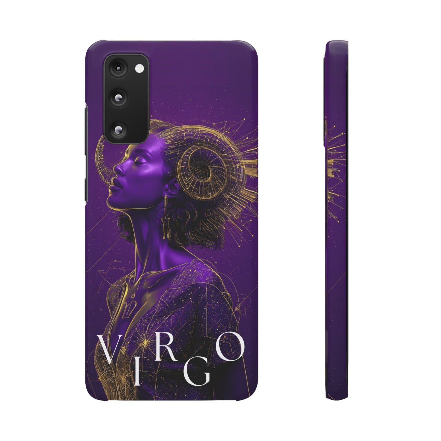 Purple & Gold Celestial Virgo Phone Case – Snap Cover for Samsung & iPhone