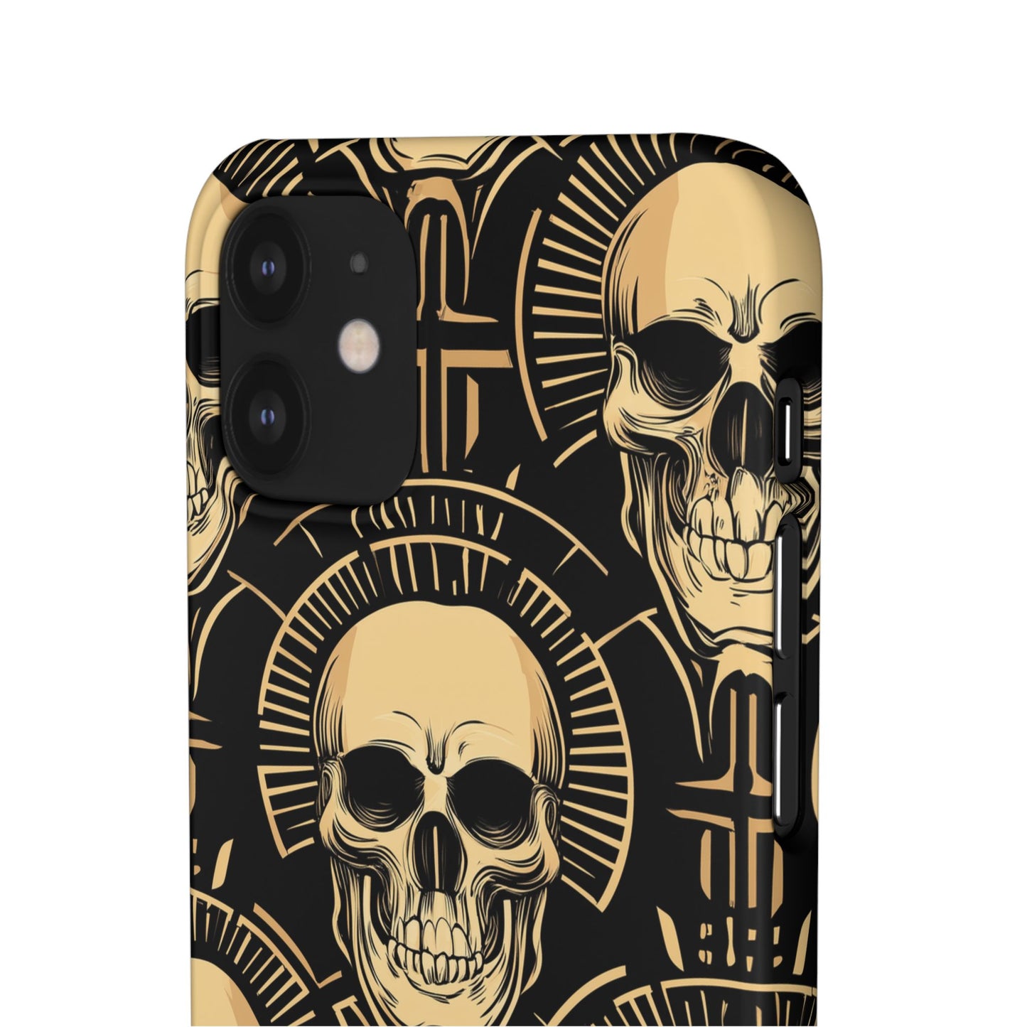 Skull Print Snap Case, Edgy Phone Cover for Goth Lovers, Protective Shell for Halloween, Unique Gift for Him or Her