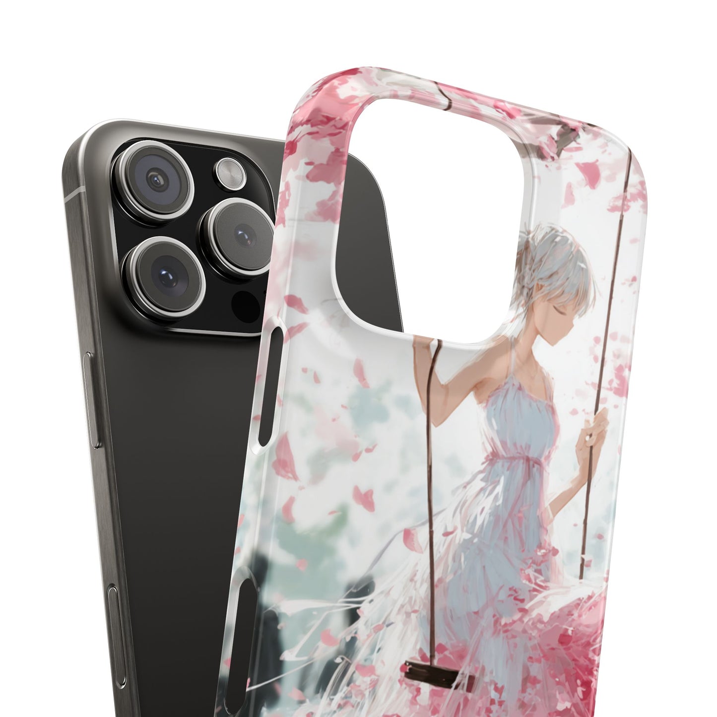 Elegant Floral Snap Cases for iPhone, Personalized Phone Covers, Cute Spring Gifts, Anime Aesthetic Accessories, Flower-themed Cell [...]