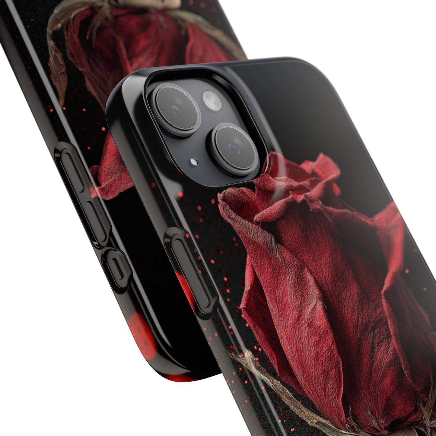 Romantic Rose Snap Case, Floral Phone Cover, Valentines Day Gift, Trendy Mobile Accessory, Heart Design Case, Elegant Phone Protector