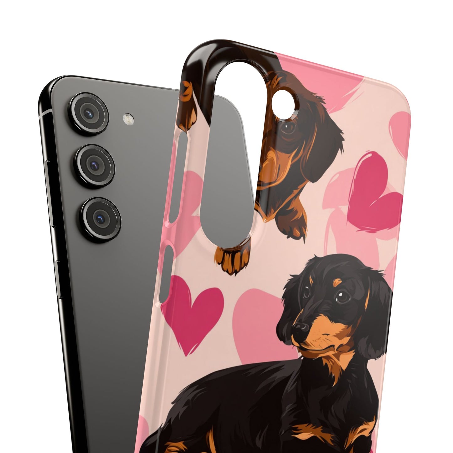 Pink Dachshund Love Phone Case for Iphone and Samsung Customistion and Free Shipping Avvialable