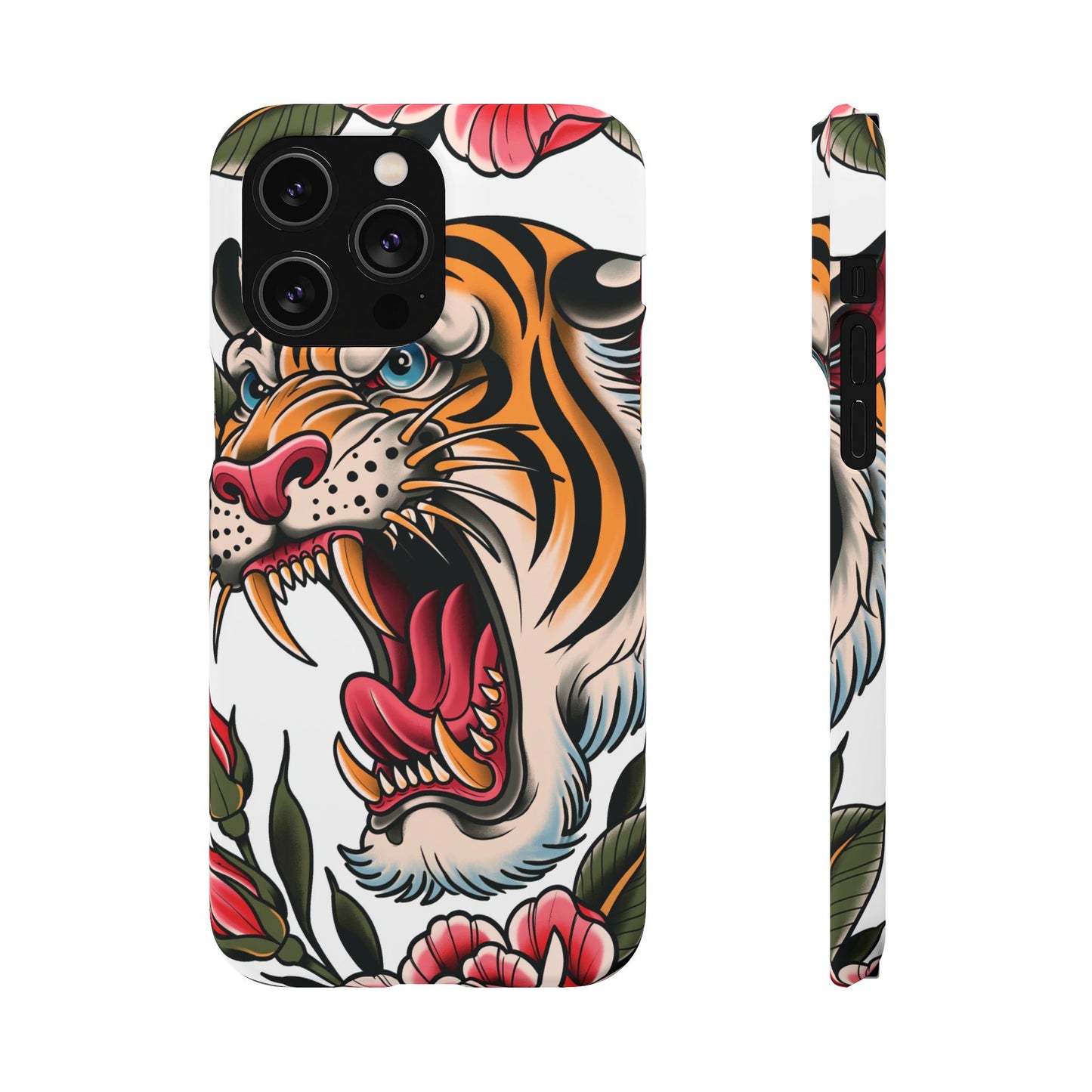 Tiger Floral Phone Case — Vintage Roaring Tiger Snap Case
