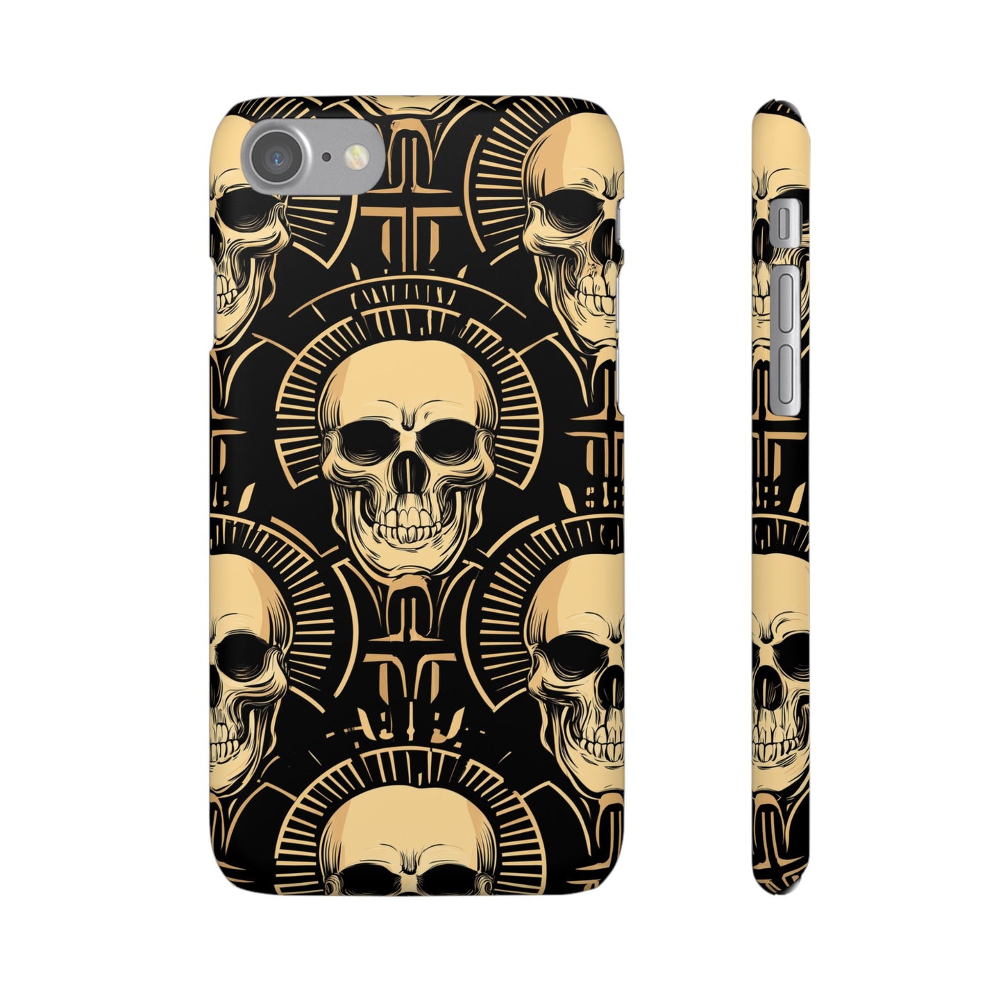 Skull Print Snap Case, Edgy Phone Cover for Goth Lovers, Protective Shell for Halloween, Unique Gift for Him or Her