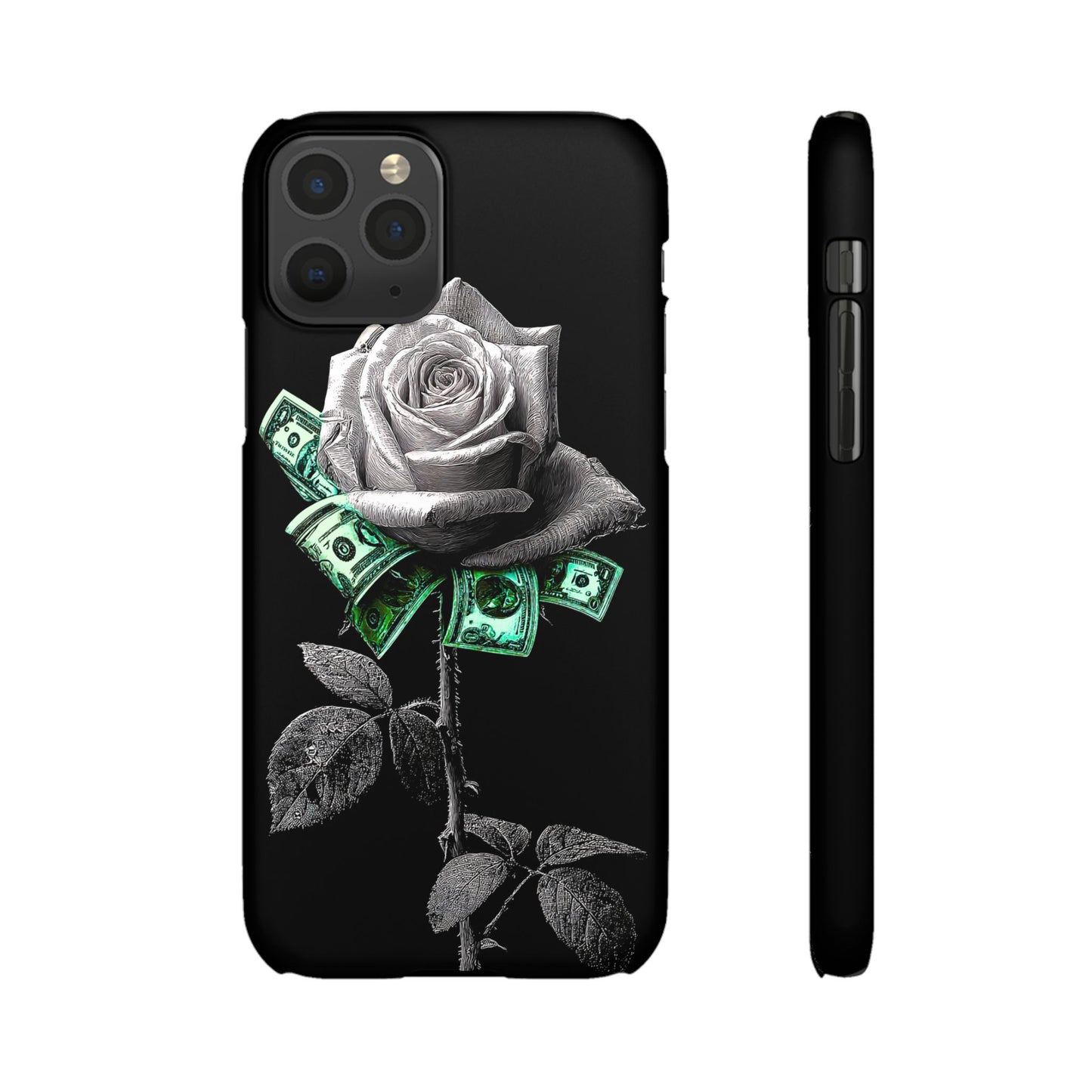 Stylish Rose & Money Snap Case - Floral Phone Protection, Trendy Gift for Him/Her, Birthday Present, Accessories for Teens