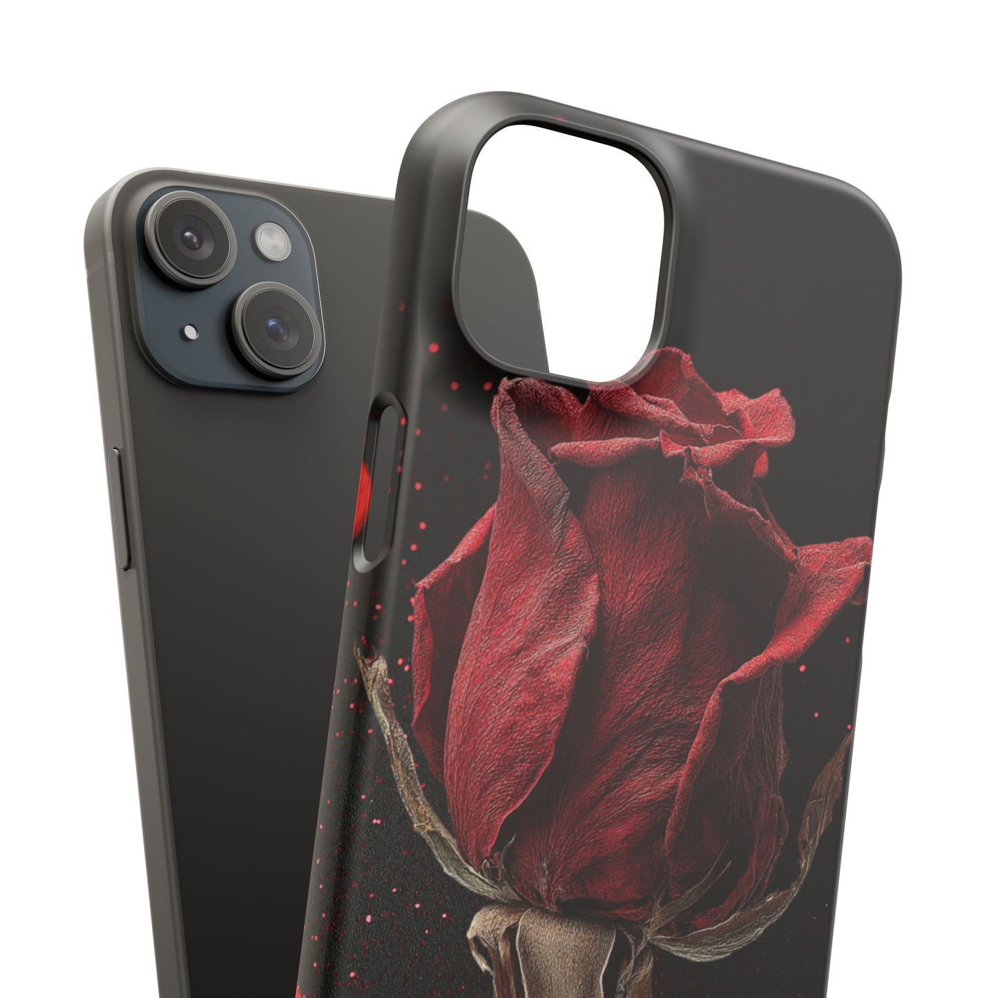 Romantic Rose Snap Case, Floral Phone Cover, Valentines Day Gift, Trendy Mobile Accessory, Heart Design Case, Elegant Phone Protector