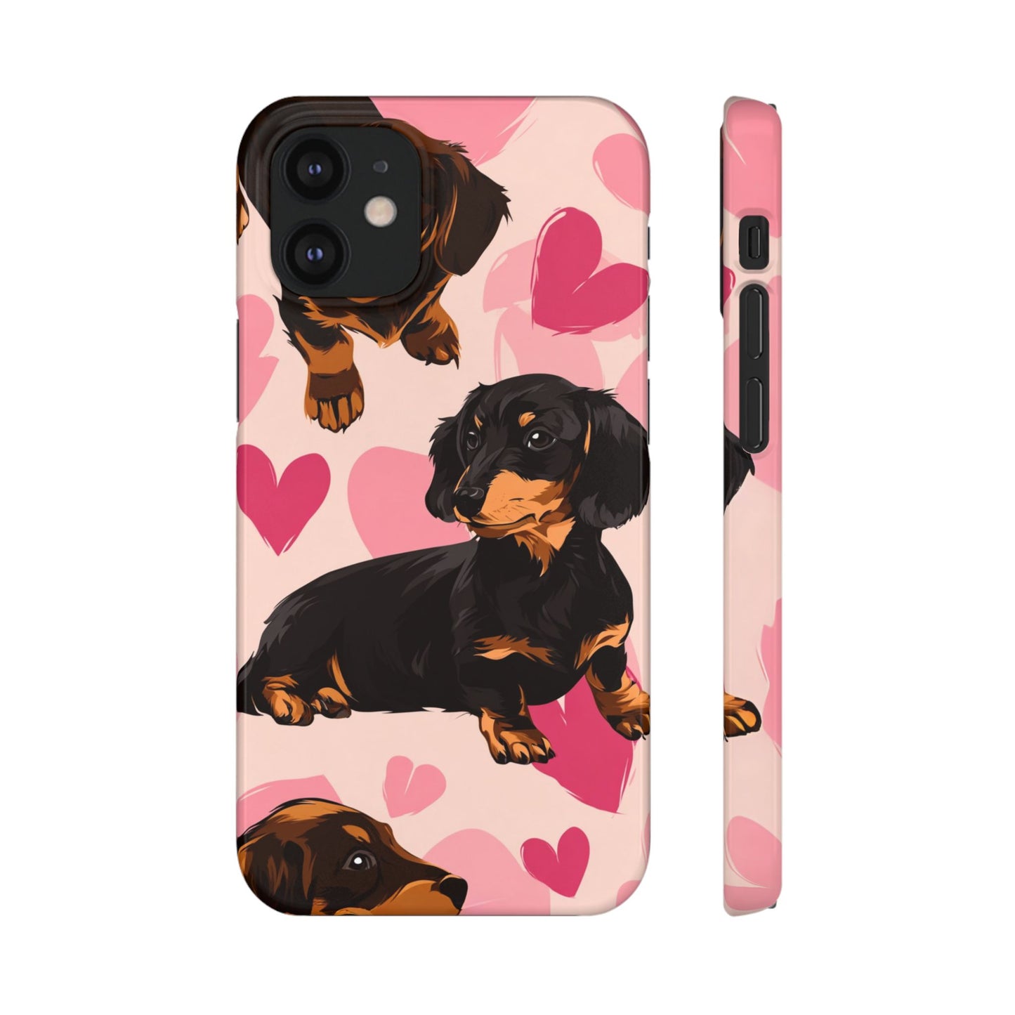 Pink Dachshund Love Phone Case for Iphone and Samsung Customistion and Free Shipping Avvialable