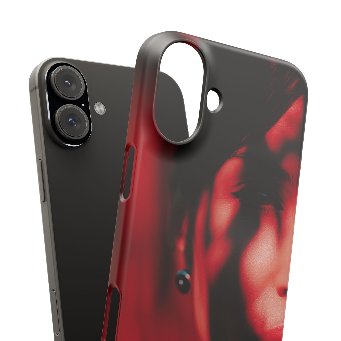 Stylish Snap Cases for Phone, Artistic Phone Cover, Unique Gifts, Red Aesthetic Case, Trendy Accessory, Vibrant Protection