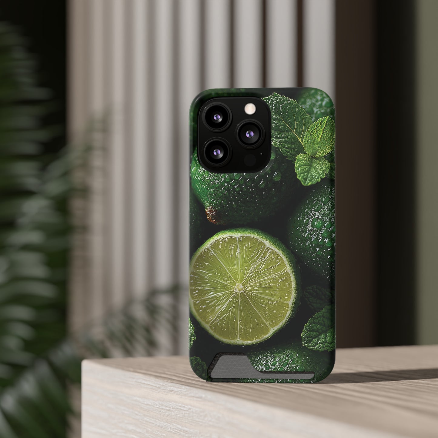 Fresh Lime Phone Case with Card Holder, Citrus Design, Perfect Gift for Summer, Stylish and Functional, Eco-friendly Accessories, [...]
