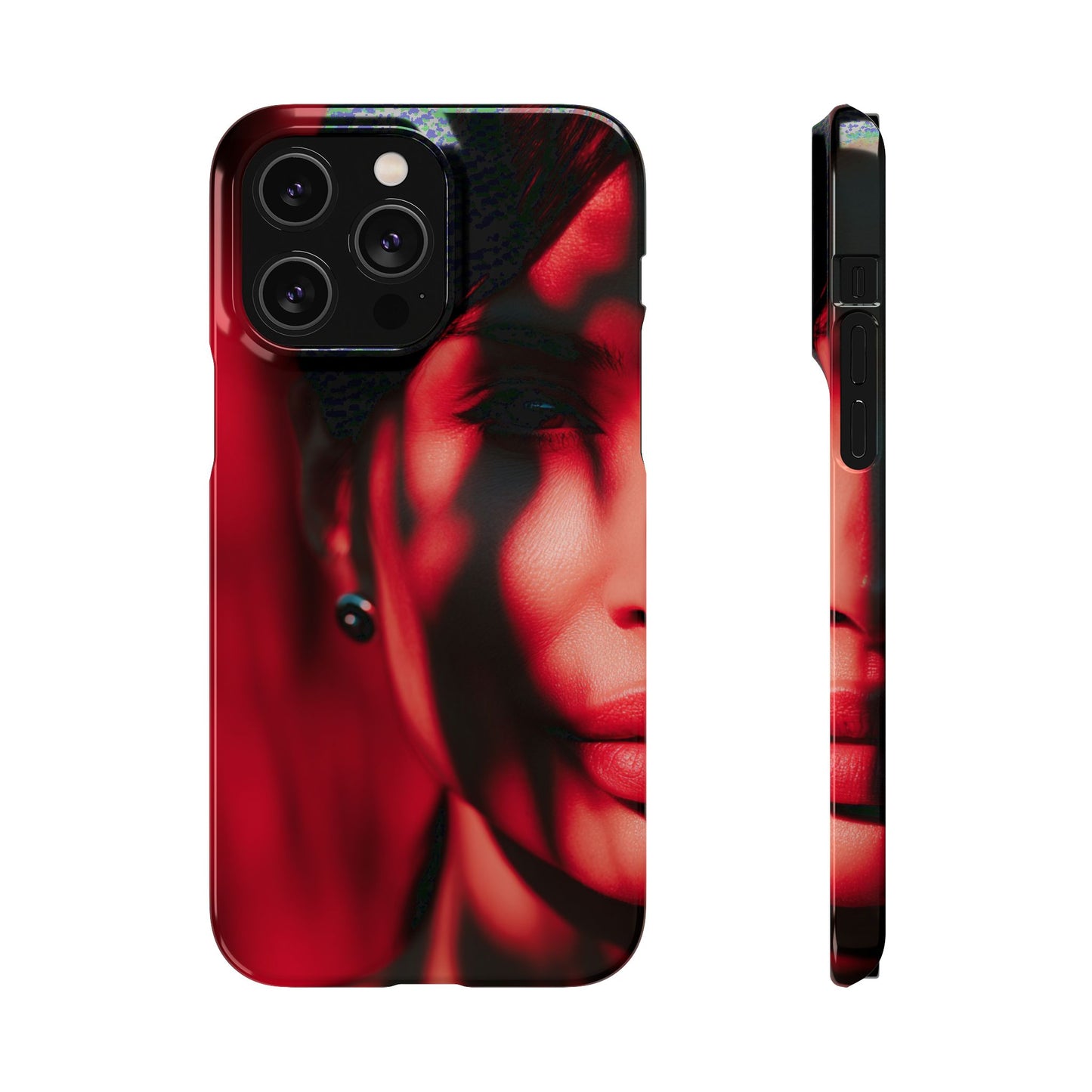 Stylish Snap Cases for Phone, Artistic Phone Cover, Unique Gifts, Red Aesthetic Case, Trendy Accessory, Vibrant Protection
