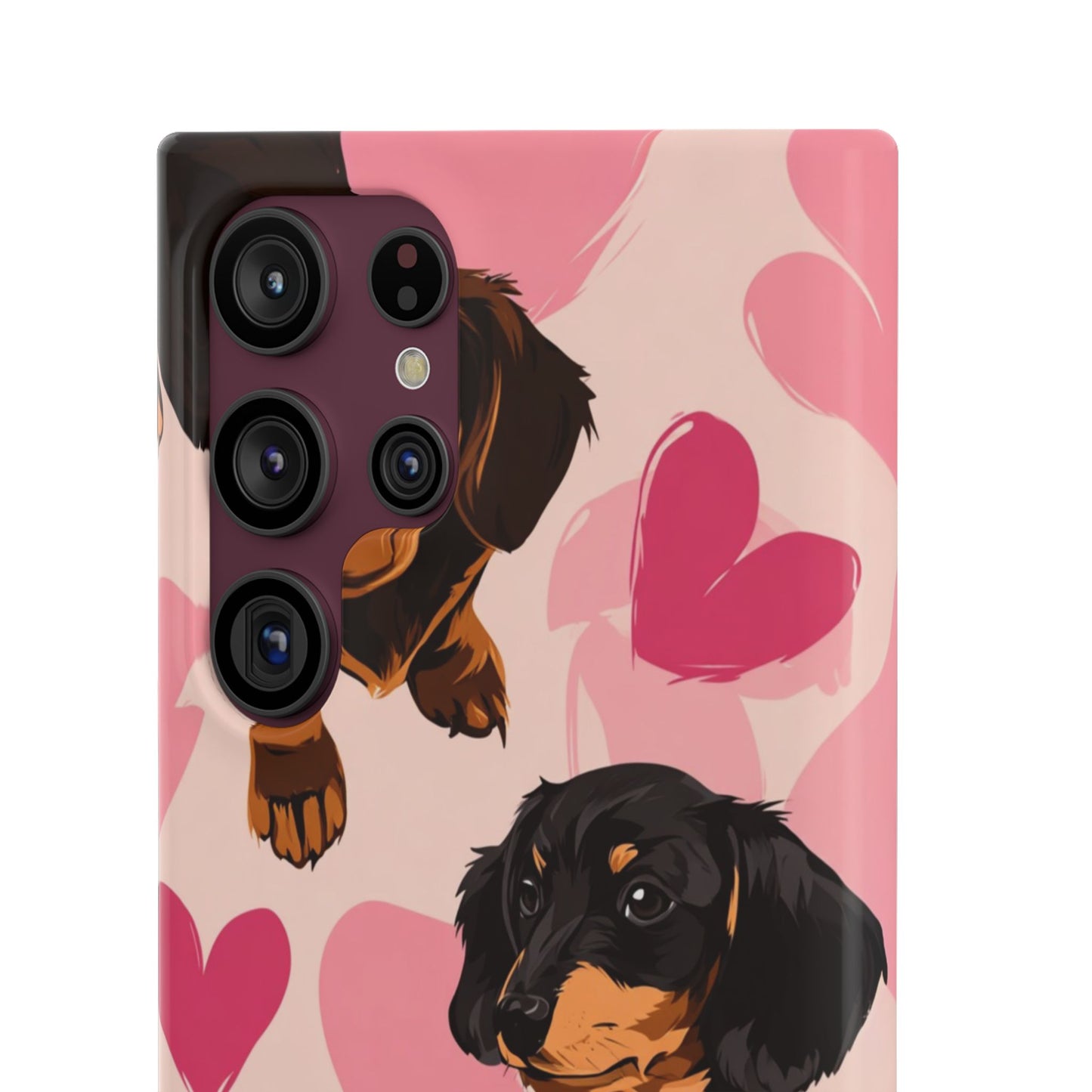 Pink Dachshund Love Phone Case for Iphone and Samsung Customistion and Free Shipping Avvialable