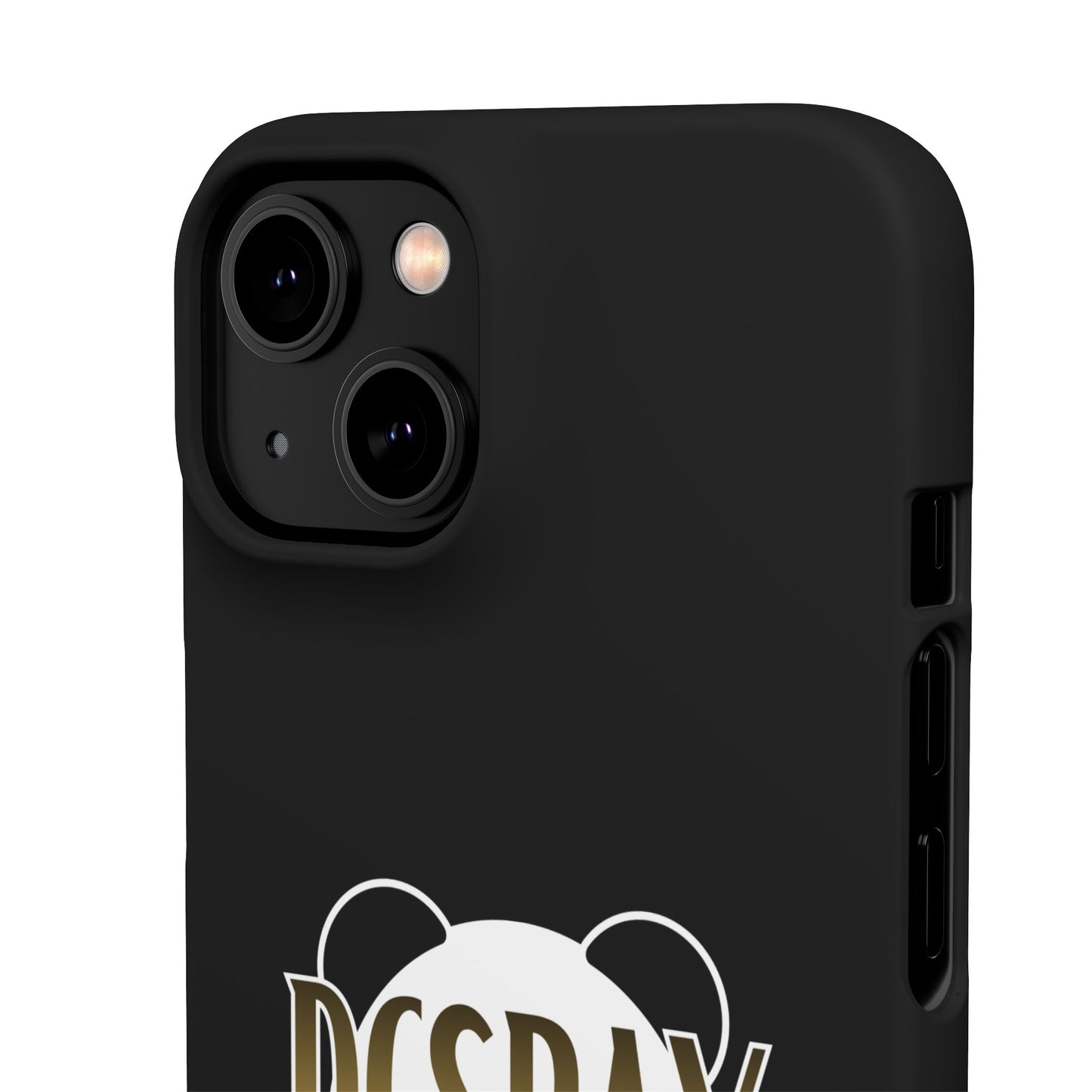 Phone Case — Glossy Black Custom "DCSBAY CUSTOM" Logo Snap Case