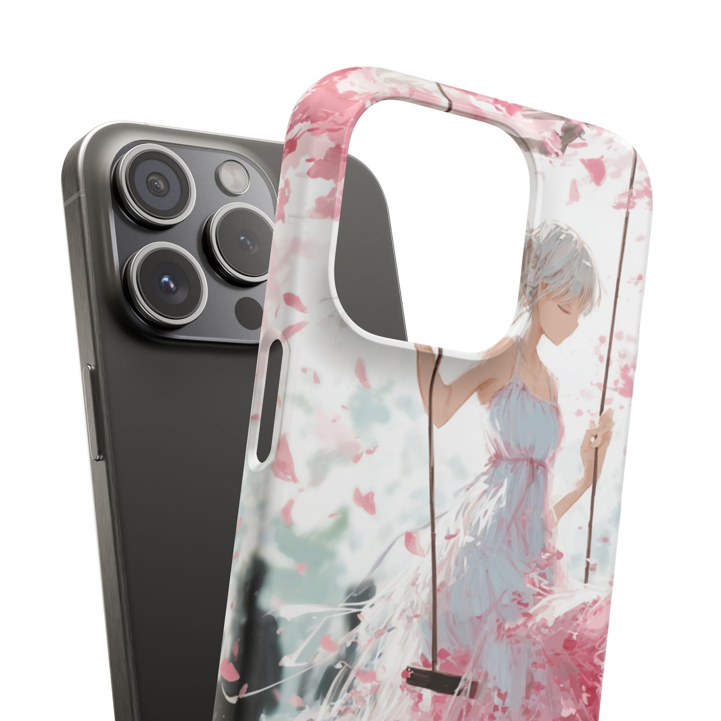 Elegant Floral Snap Cases for iPhone, Personalized Phone Covers, Cute Spring Gifts, Anime Aesthetic Accessories, Flower-themed Cell [...]
