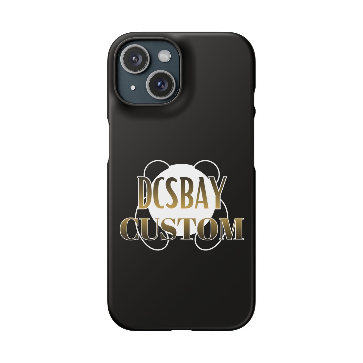 Phone Case — Glossy Black Custom "DCSBAY CUSTOM" Logo Snap Case