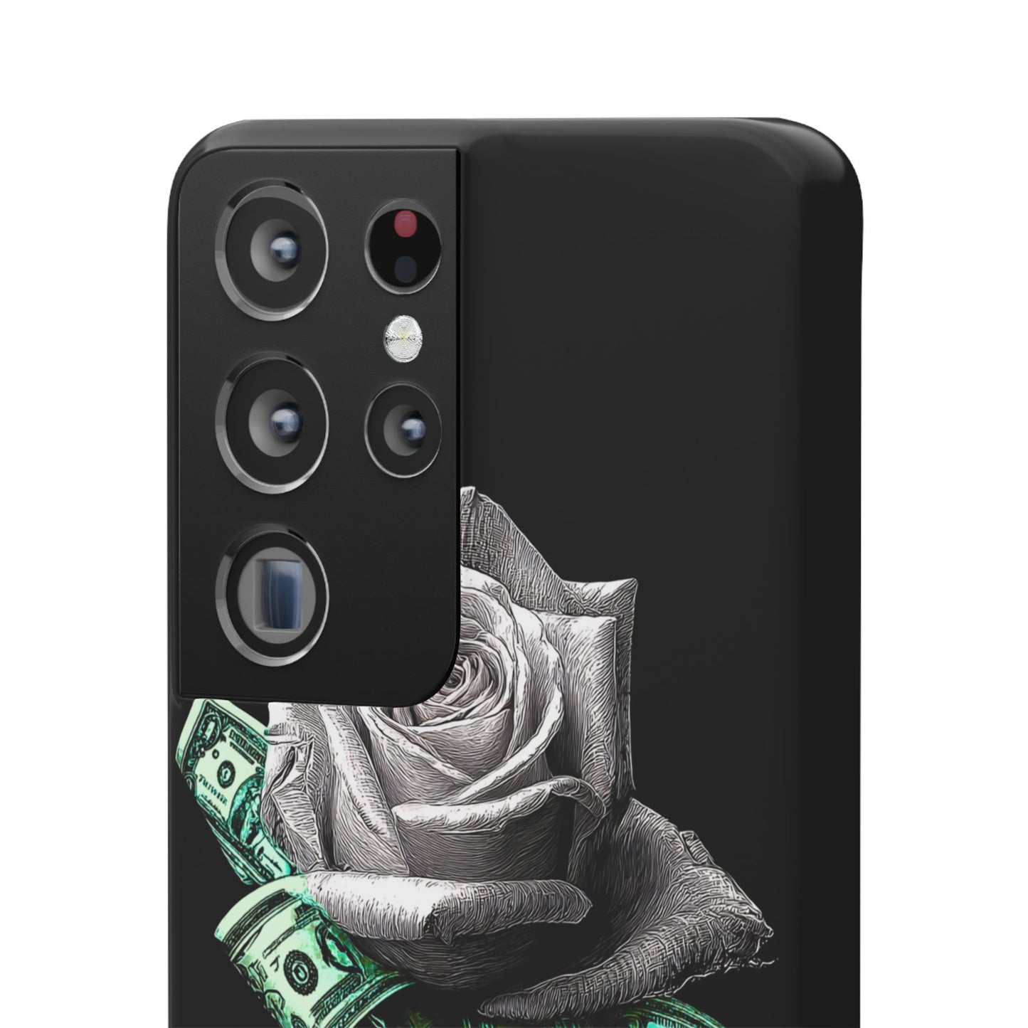 Stylish Rose & Money Snap Case - Floral Phone Protection, Trendy Gift for Him/Her, Birthday Present, Accessories for Teens
