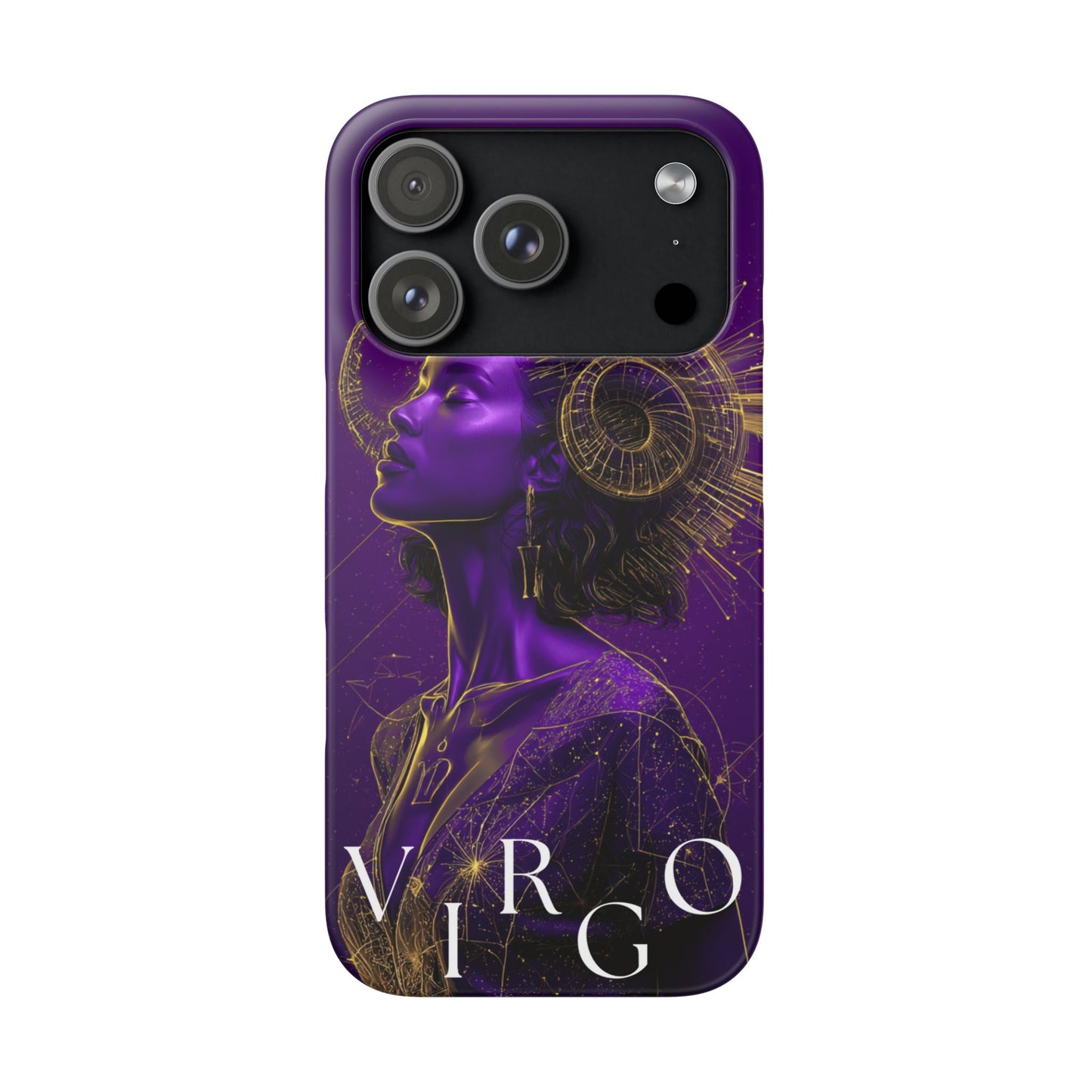 Purple & Gold Celestial Virgo Phone Case – Snap Cover for Samsung & iPhone