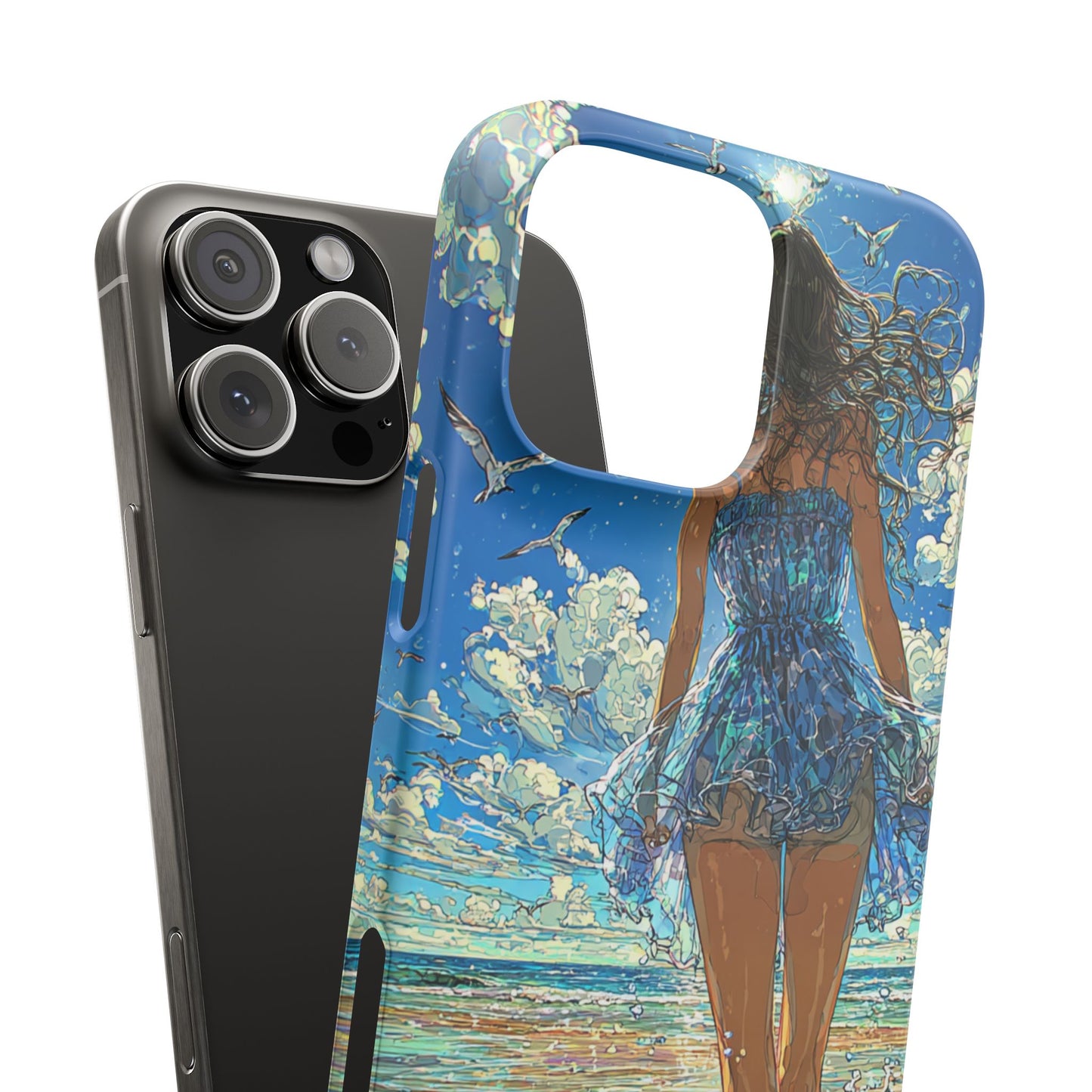 Summer Breeze Snap Case, Ocean Art Phone Cover, Beach Vibes Cell Case, Gift for Her, Custom Phone Accessory