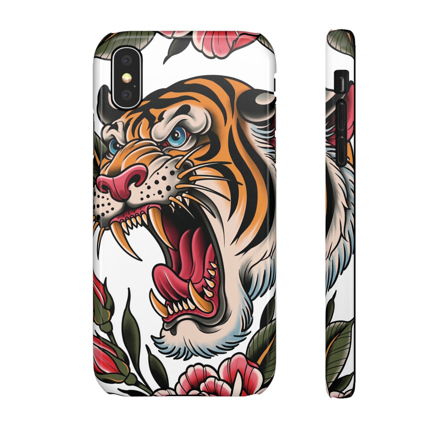 Tiger Floral Phone Case — Vintage Roaring Tiger Snap Case