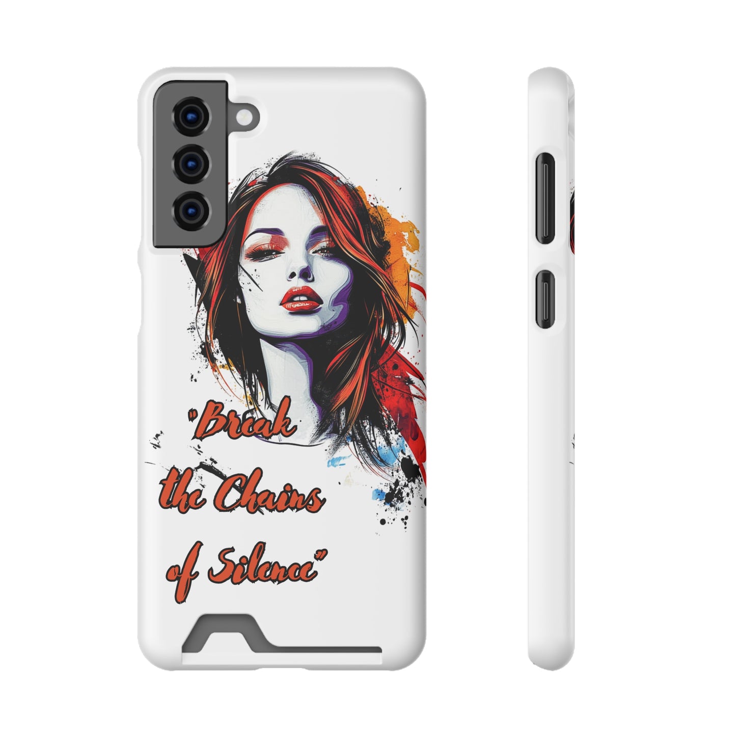 Artistic Phone Case With Card Holder for Empowerment | Break the Chains of Silence, Trendy Gift for Friends, Unique Phone Accessories, [...]