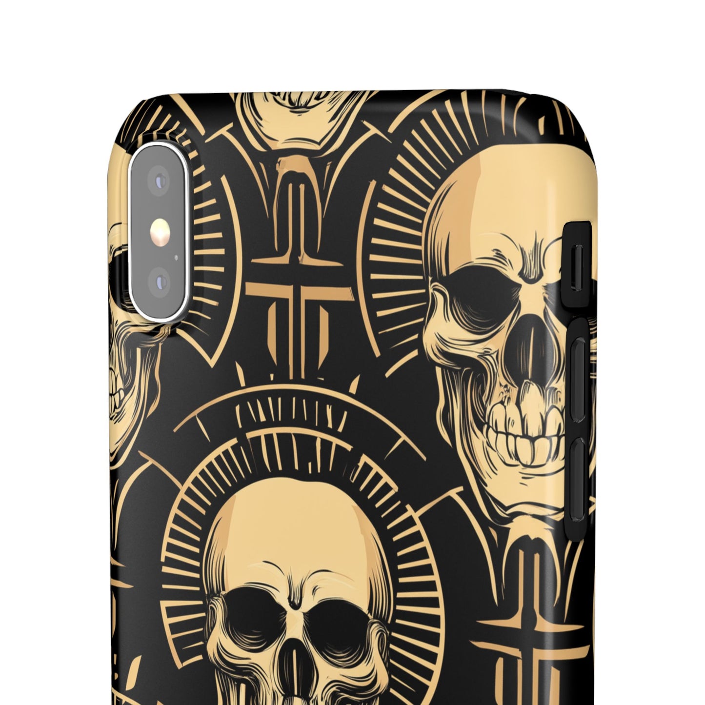 Skull Print Snap Case, Edgy Phone Cover for Goth Lovers, Protective Shell for Halloween, Unique Gift for Him or Her