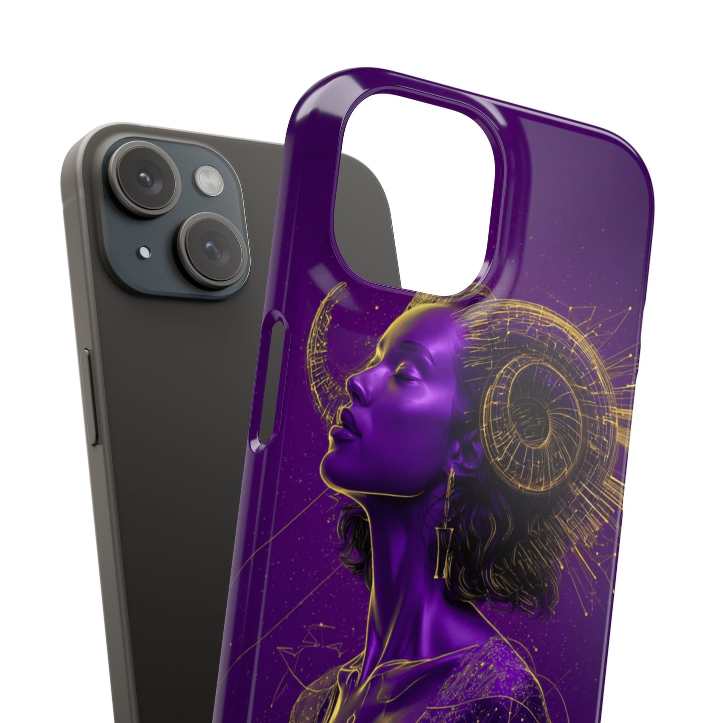 Purple & Gold Celestial Virgo Phone Case – Snap Cover for Samsung & iPhone