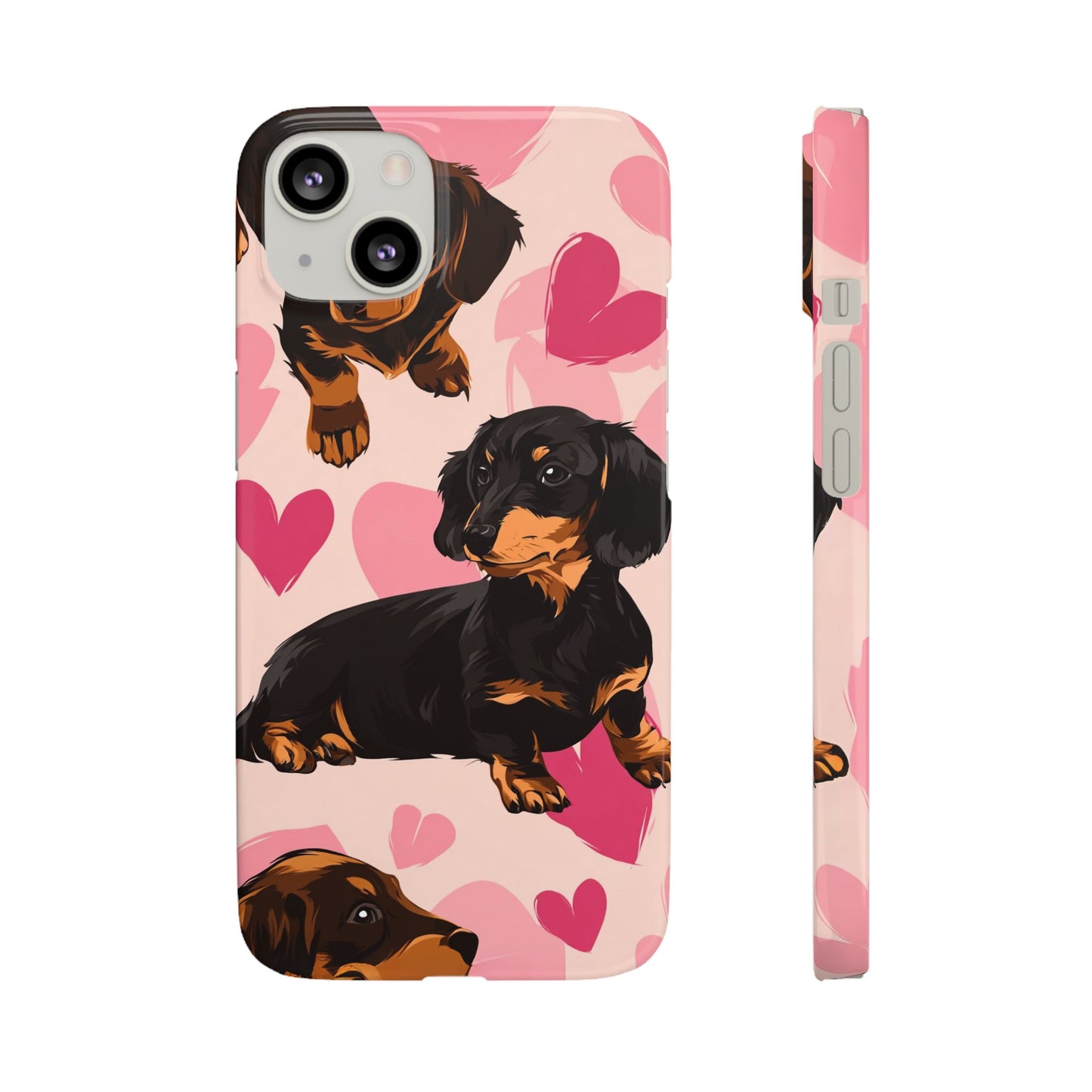 Pink Dachshund Love Phone Case for Iphone and Samsung Customistion and Free Shipping Avvialable
