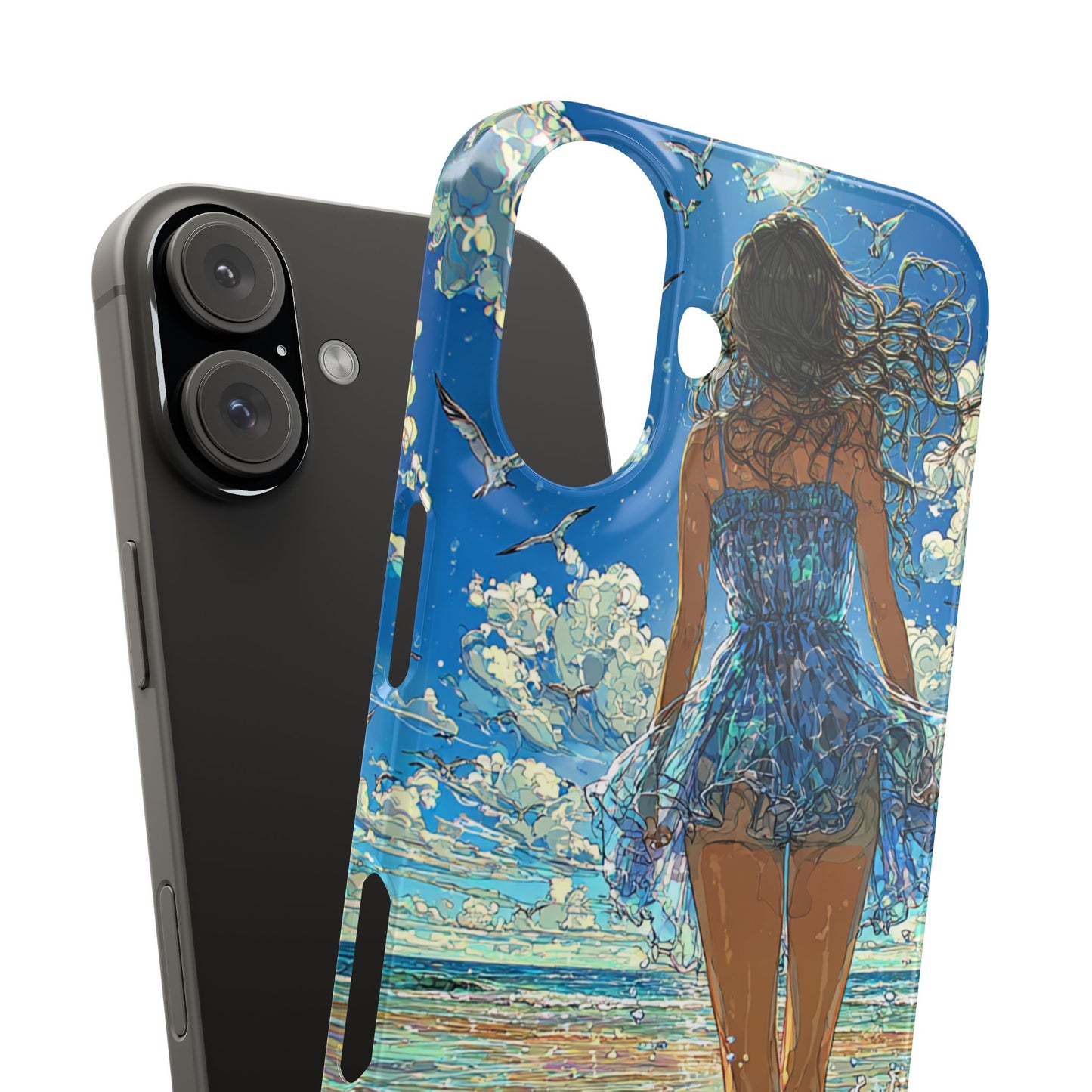 Summer Breeze Snap Case, Ocean Art Phone Cover, Beach Vibes Cell Case, Gift for Her, Custom Phone Accessory