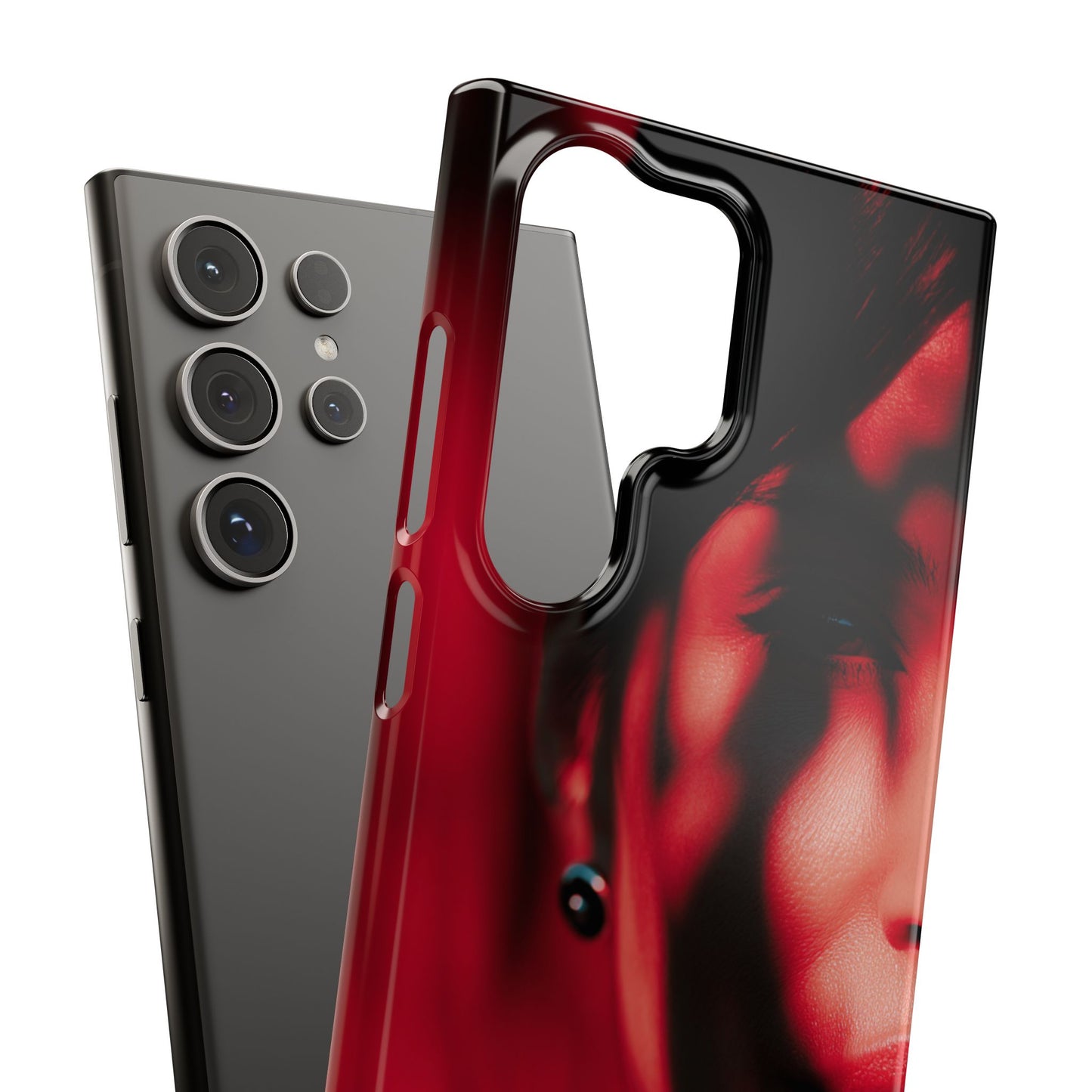 Stylish Snap Cases for Phone, Artistic Phone Cover, Unique Gifts, Red Aesthetic Case, Trendy Accessory, Vibrant Protection