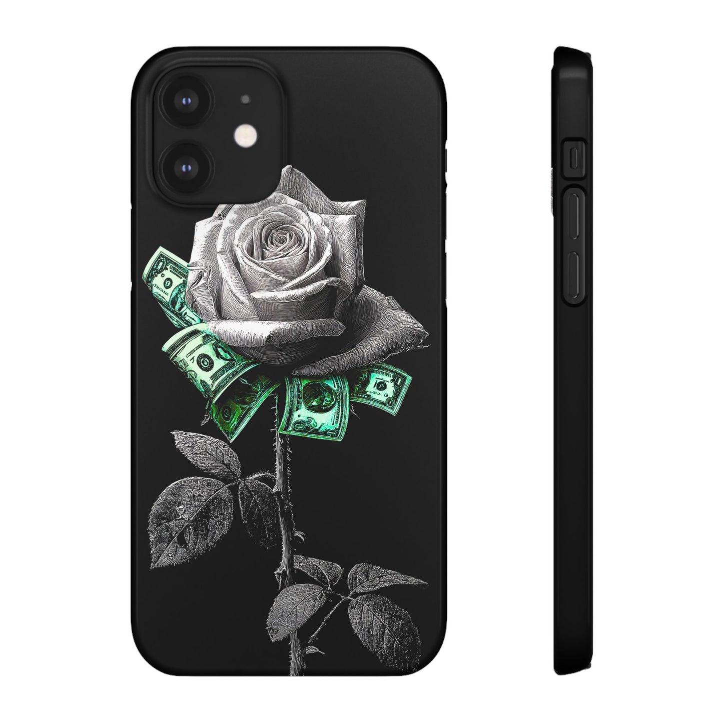 Stylish Rose & Money Snap Case - Floral Phone Protection, Trendy Gift for Him/Her, Birthday Present, Accessories for Teens